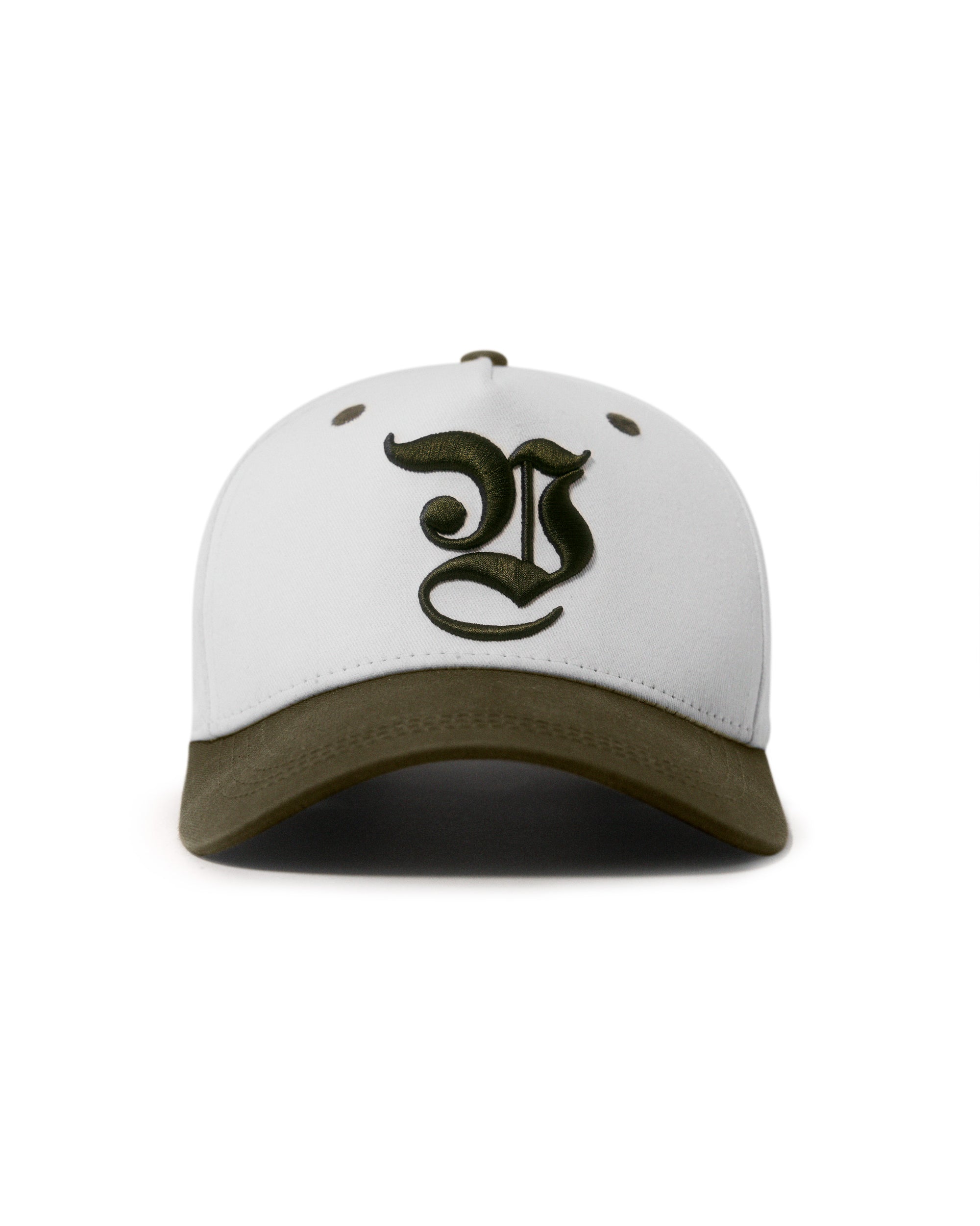 "Initiale" olive baseball cap