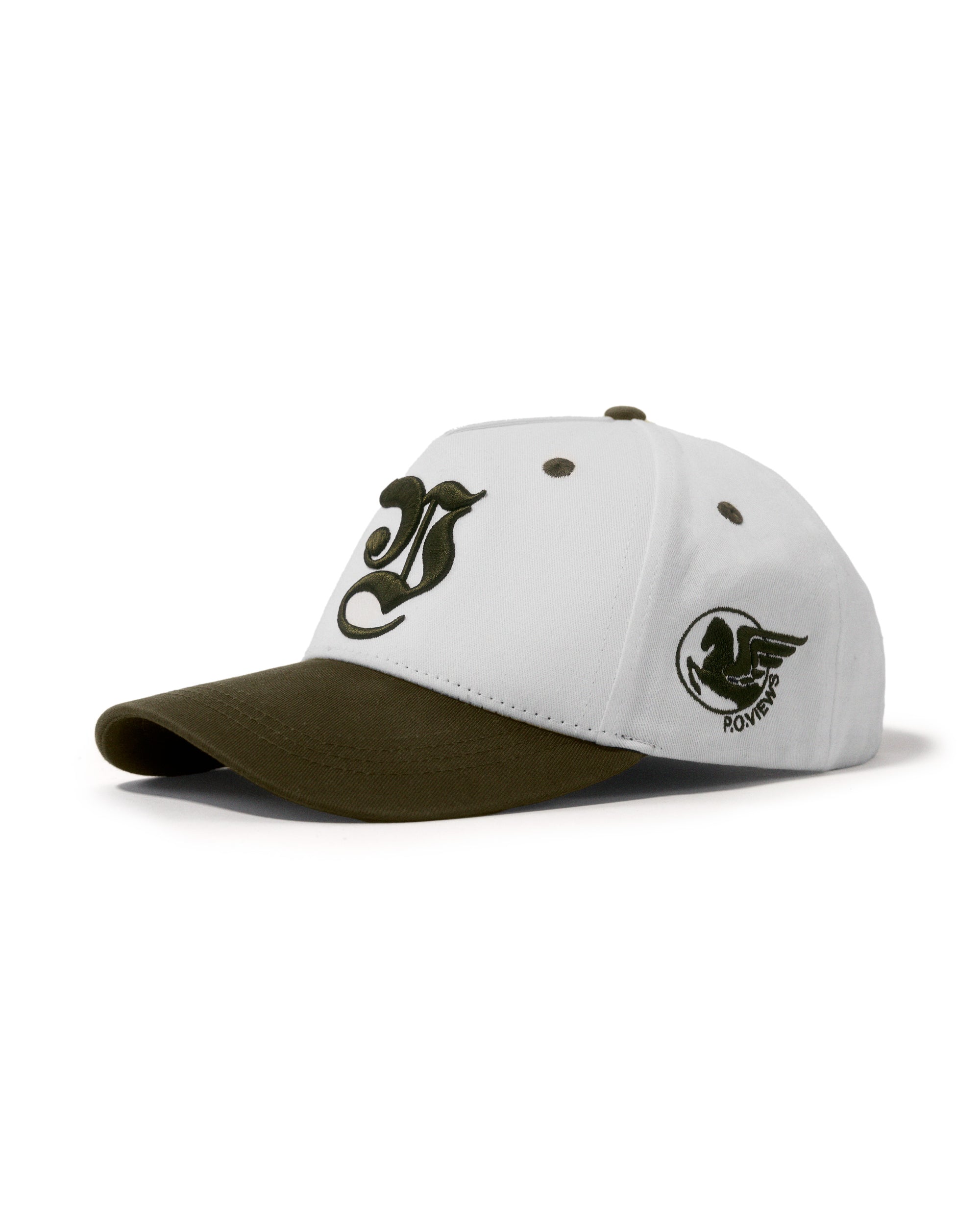 "Initiale" olive baseball cap